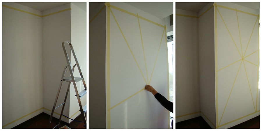 pasul 1 colorare perete birou burda